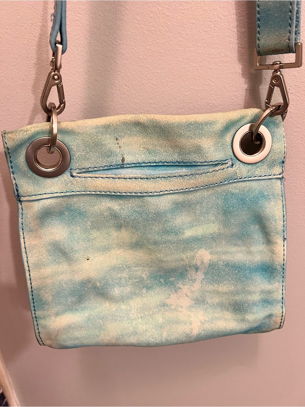 Hammitt Tony small handbag featuring a light blue tie-dye pattern - Picture 6 of 12